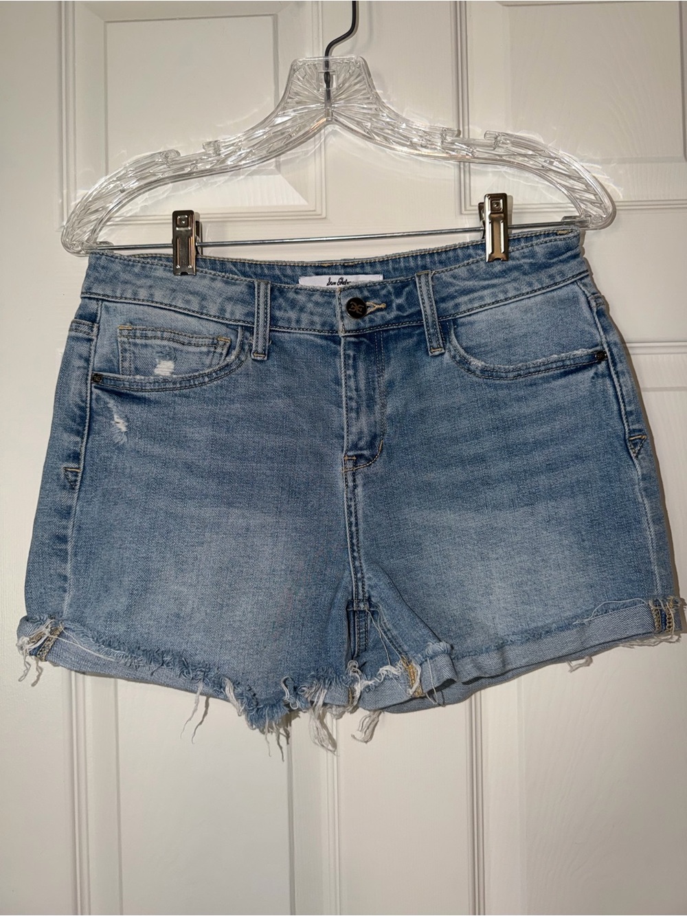Sam Edelman The Drew Light Blue Distressed Denim Cuff Shorts